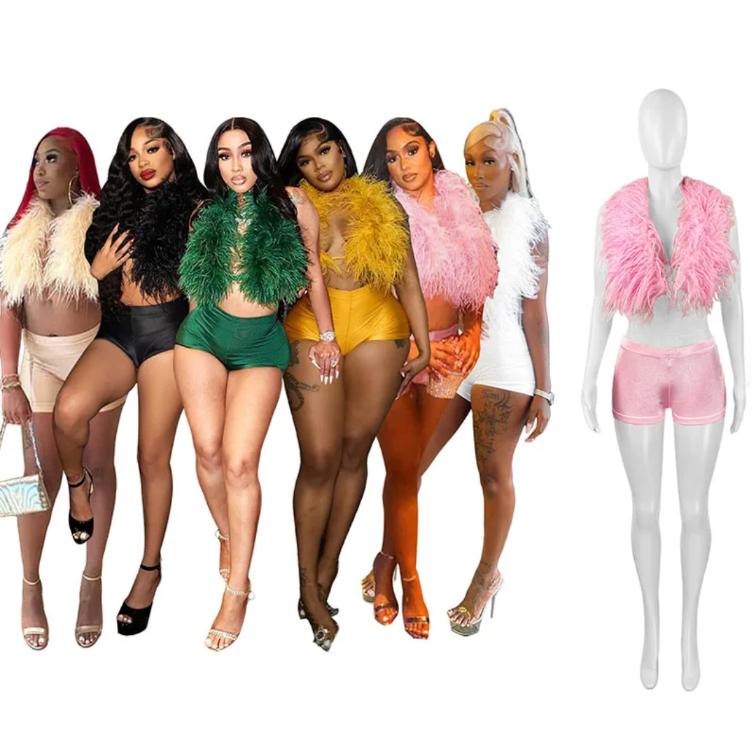 Plush Halter Top and Short Set Pamela Custom Boutique