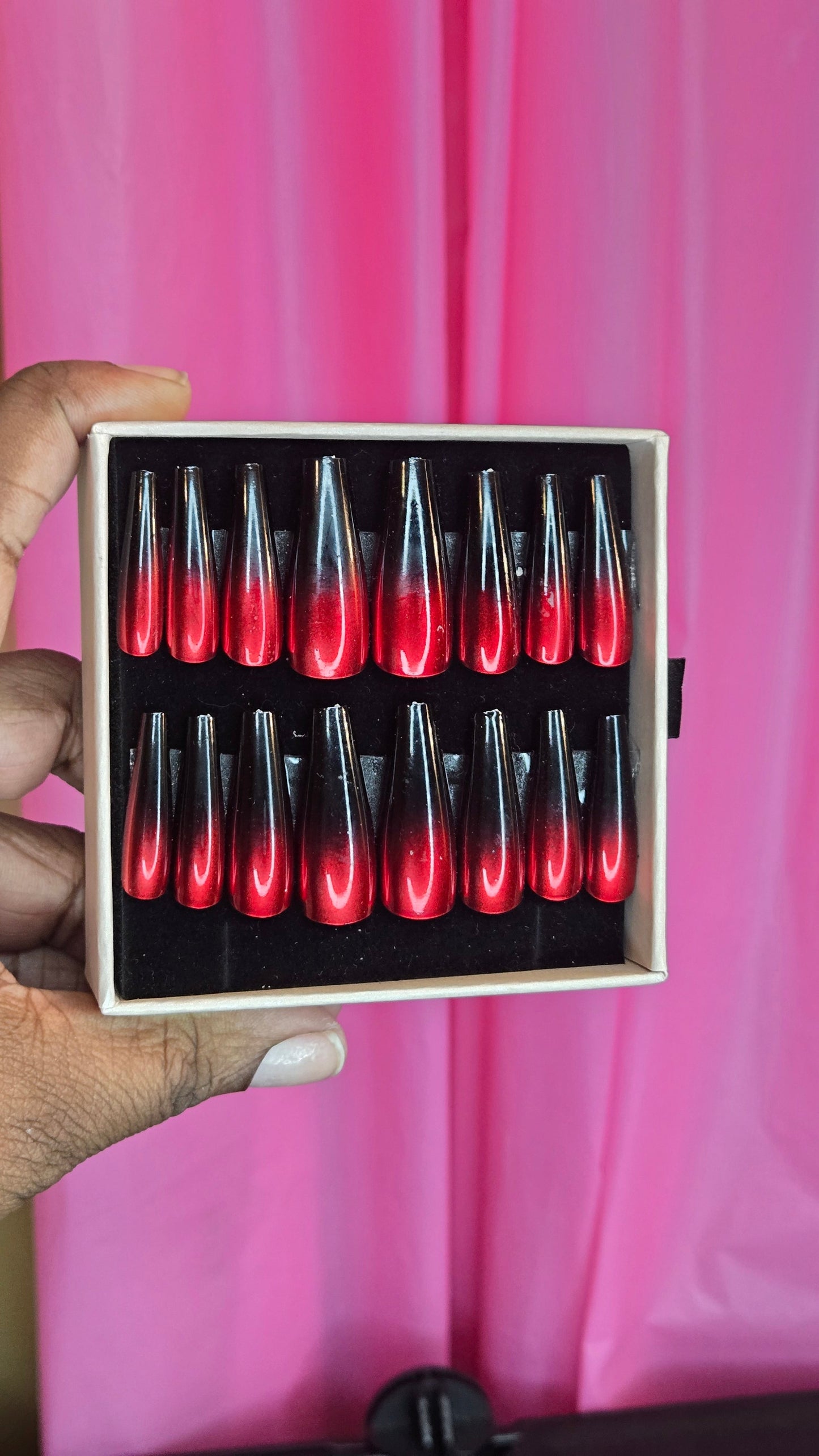 Black/Red Ombre Pamela Custom Boutique
