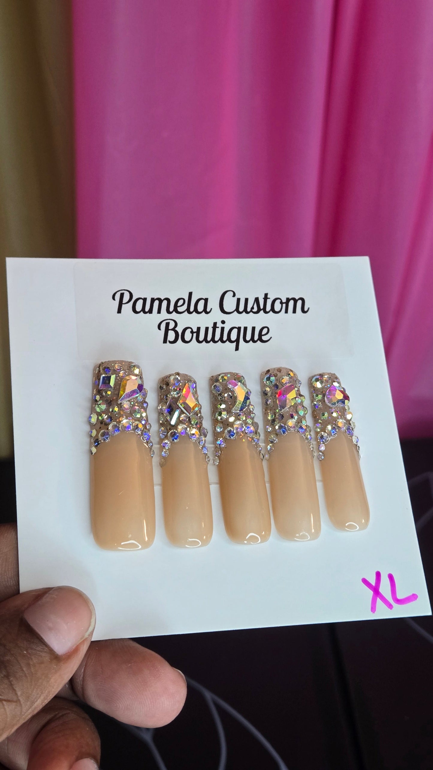 XL BLING OUT PRESS ON Pamela Custom Boutique