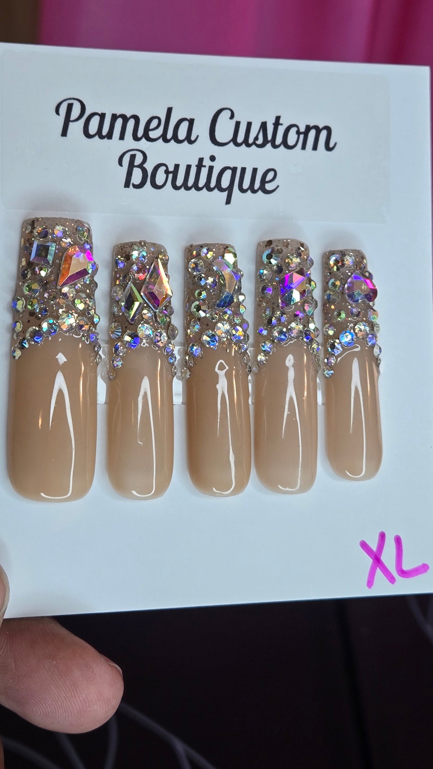 XL BLING OUT PRESS ON Pamela Custom Boutique