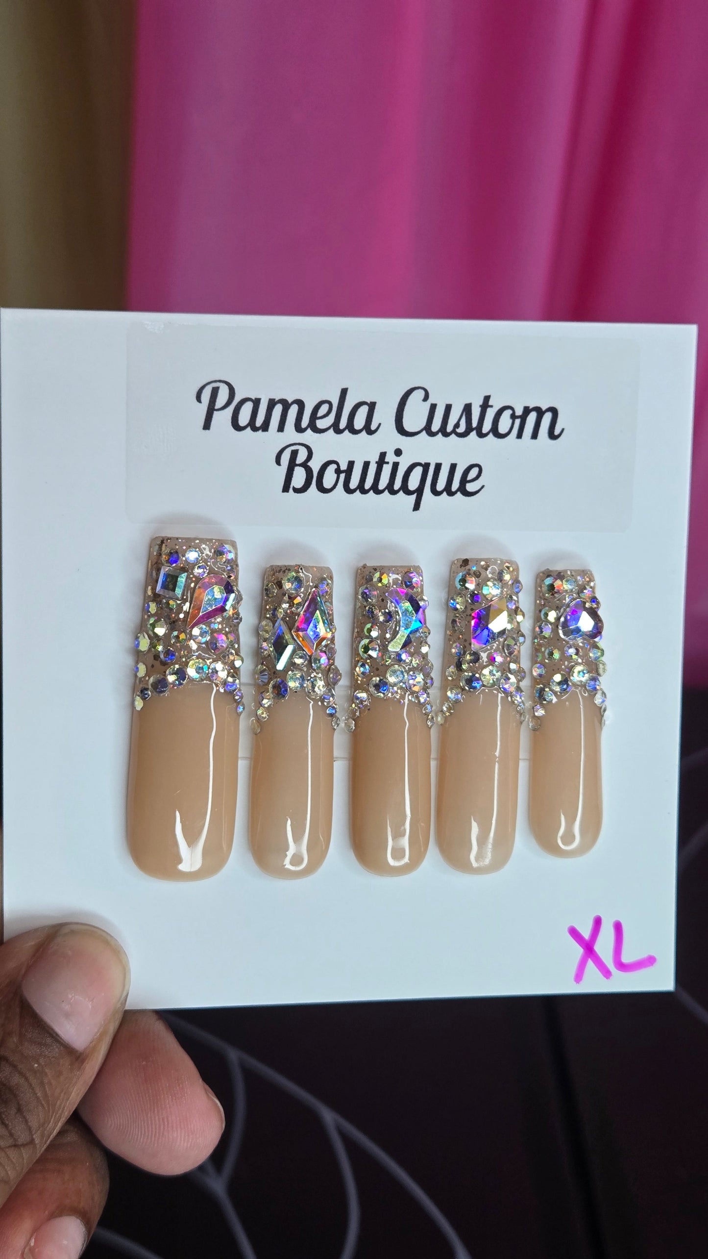 XL BLING OUT PRESS ON Pamela Custom Boutique