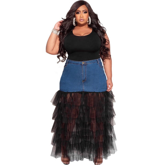 Denim Tulle Skirt Pamela Custom Boutique 