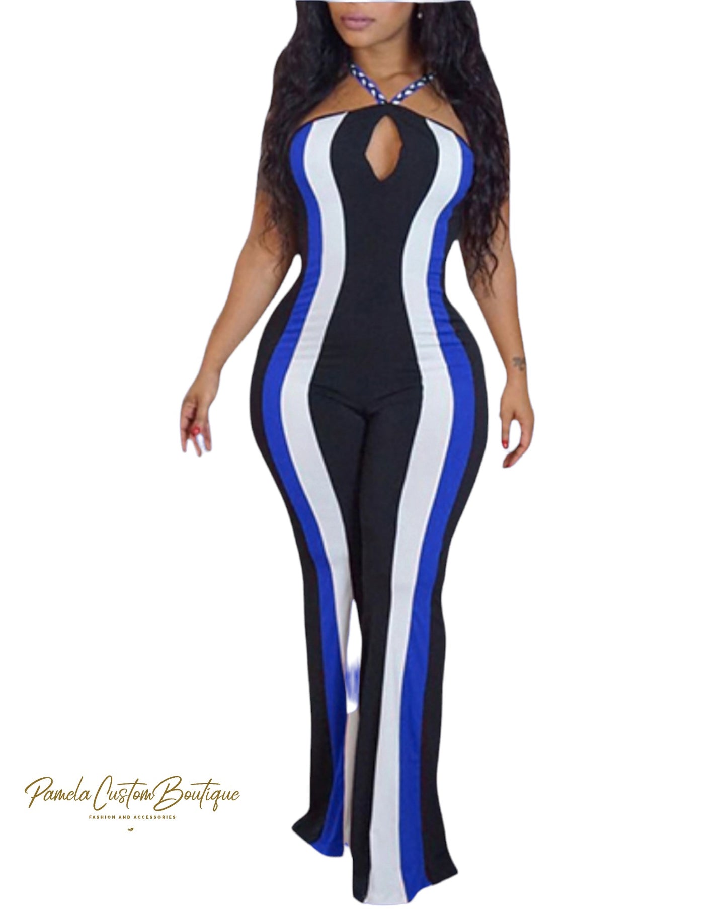 Peek a Pooh Striped Jumpsuit Pamela Custom Boutique