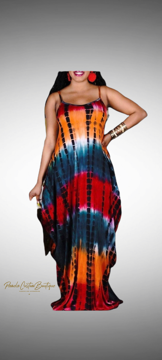 Multi-Colored Sleeveles Dress Pamela Custom Boutique 