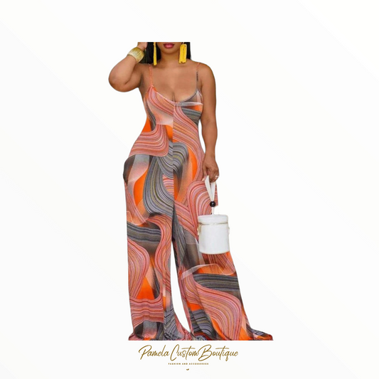 Tangerine Jumpsuit Pamela Custom Boutique 