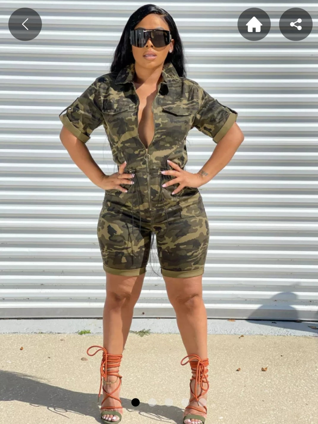 PLUS size Camo Short Romper Pamela Custom Boutique 