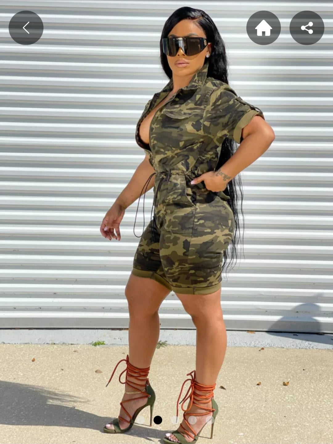 PLUS size Camo Short Romper Pamela Custom Boutique 