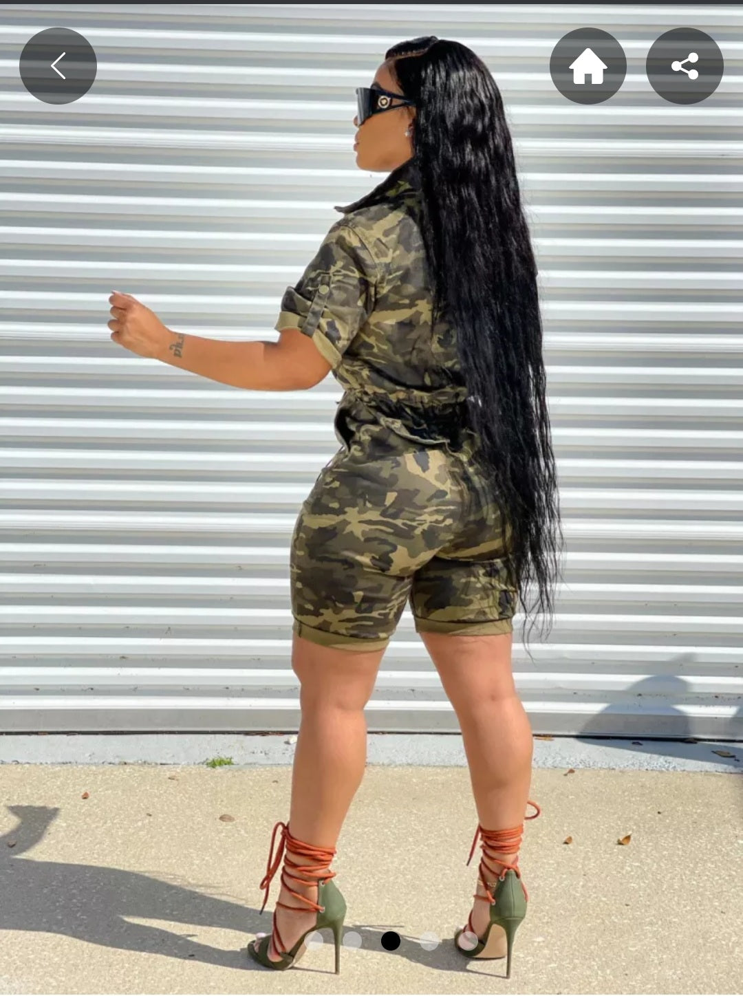 PLUS size Camo Short Romper Pamela Custom Boutique 