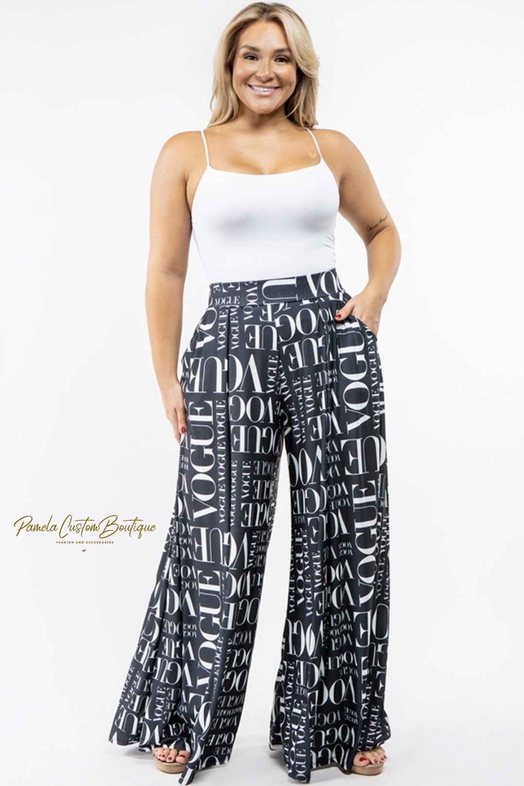 Printed Wide leg pants Pamela Custom Boutique