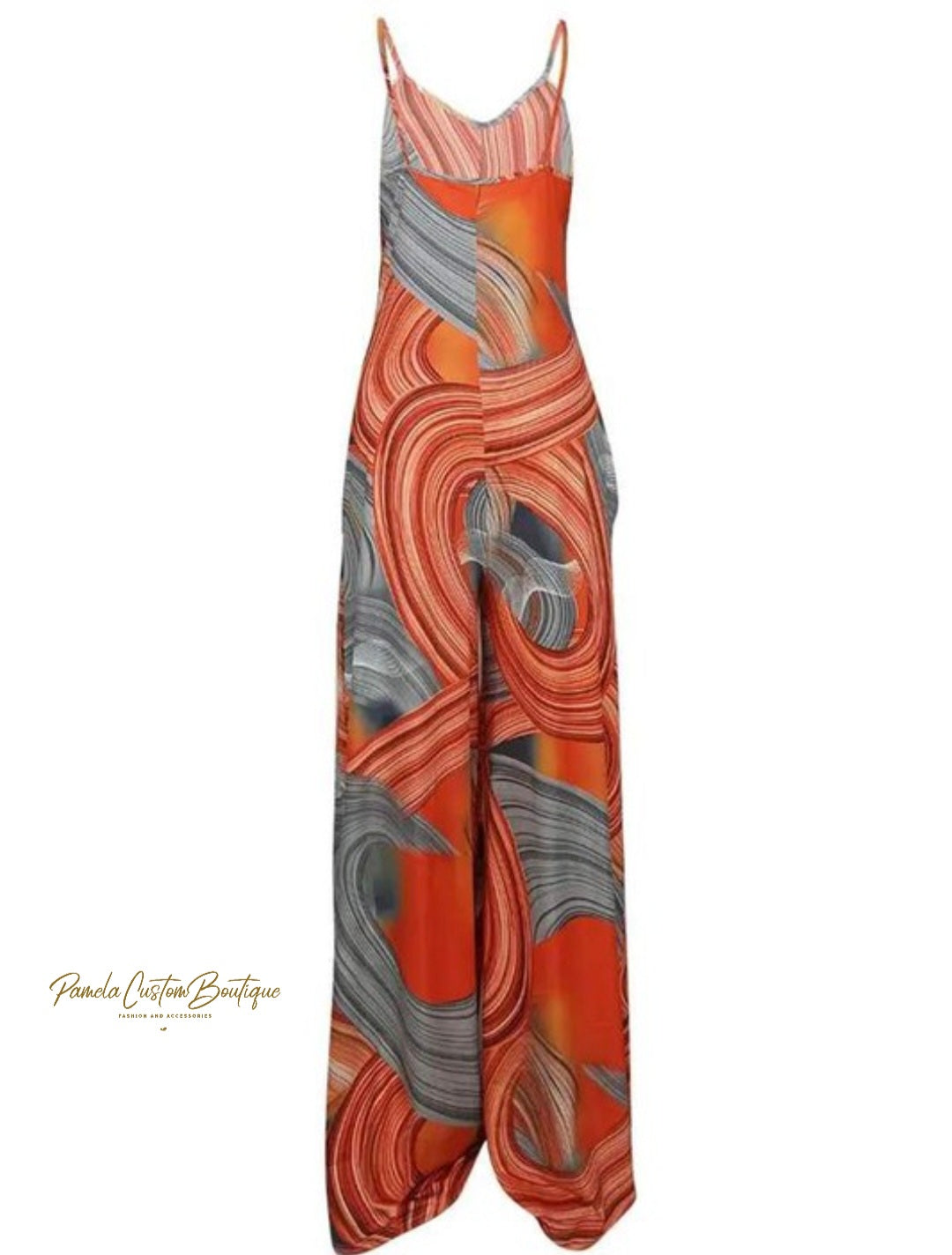 Tangerine Jumpsuit Pamela Custom Boutique 